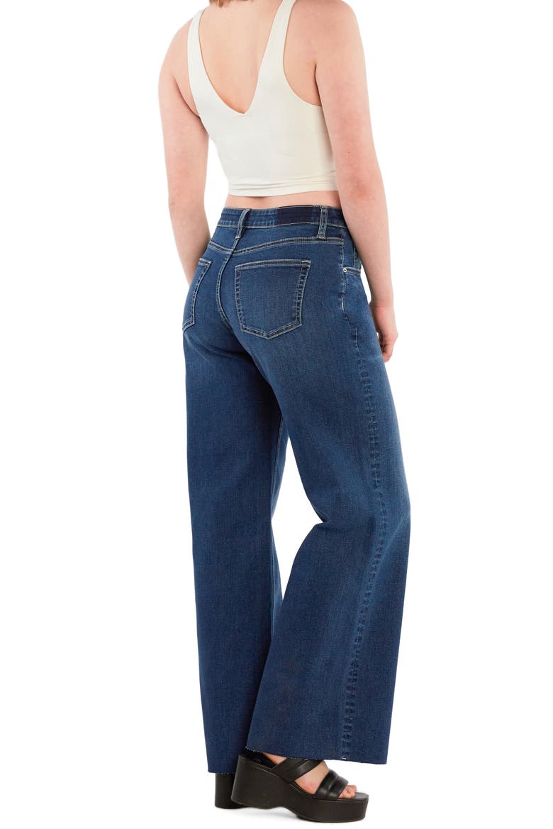 Raw Hem Wide Leg Jeans, Alternate, color, STORM DENIM