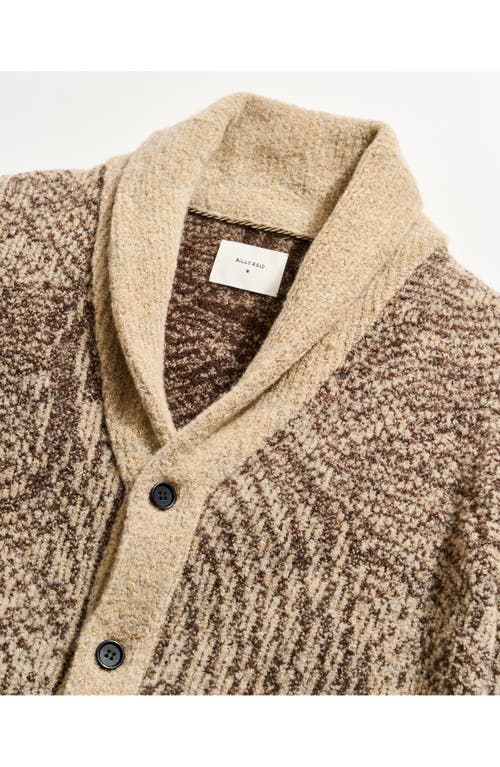 Billy Reid Flow Merino Wool Blend Jacquard Cardigan In Brown