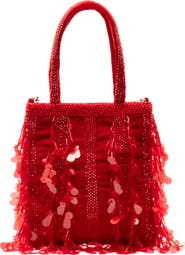 Frances Valentine Gatsby Mini Beaded & Sequin Velvet Tote Bag