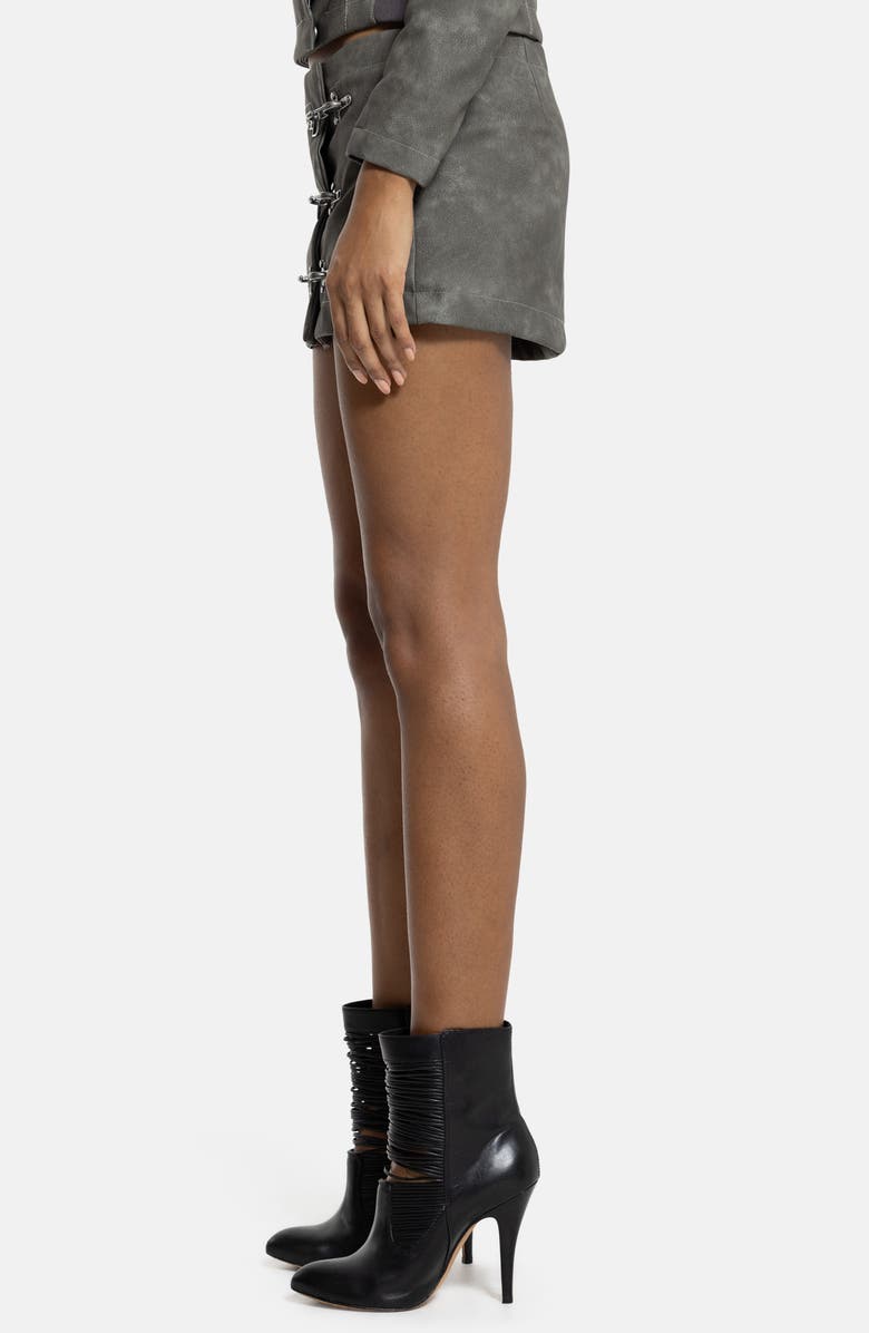 JADED LONDON Faux Leather Miniskirt, Alternate, color, Grey