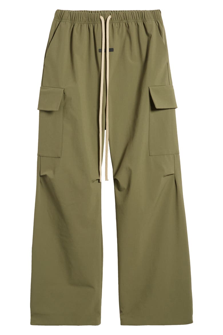 Bonded Nylon Blend Cargo Drawstring Field Pants, Alternate, color, MILITARY