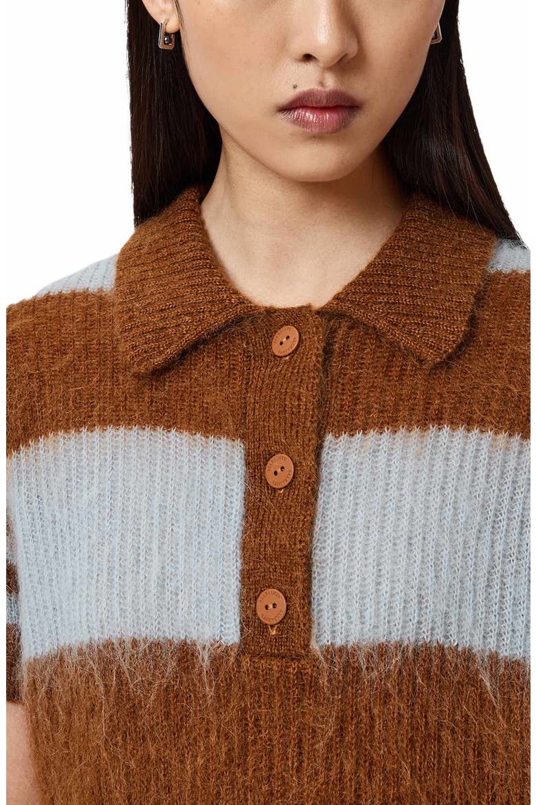 Clem Polo Sweater, Alternate, color, STEEL BLUE/ COGNAC