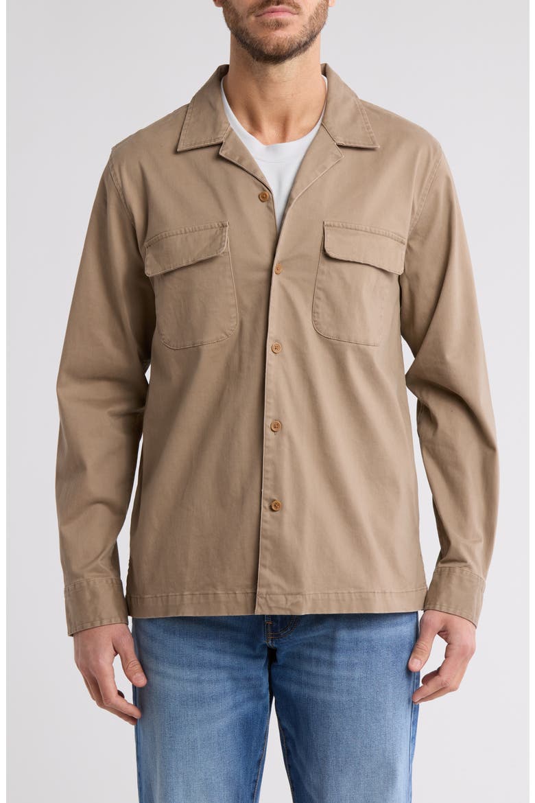 Rancher Stretch Cotton Sateen Shirt Jacket, Main, color, CARIBOU