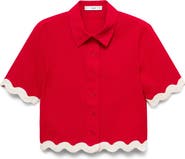 MANGO Essential Crop Button-Up Shirt