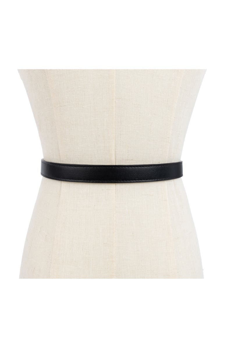 Kurt Geiger London Micro Quilt Leather Belt, Alternate, color, Black Antique Silver