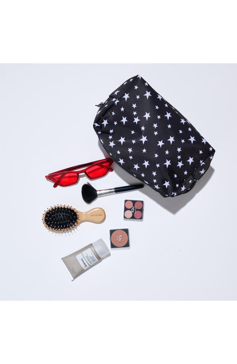 URBAN EXPRESSIONS HANDBAGS Starlite Cosmetic & Travel Organizer Pouch, Alternate, color, Black White