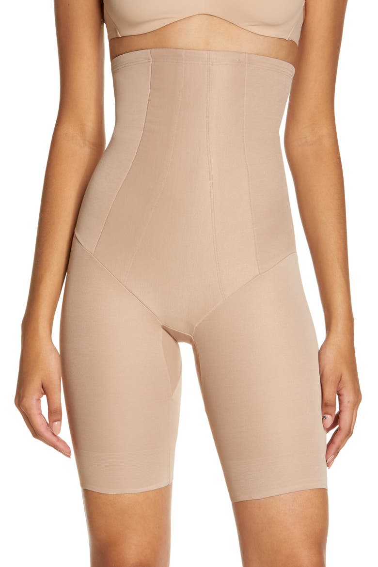 Shape with an Edge® High Waist Thigh Slimmer, Main, color, STUCCO