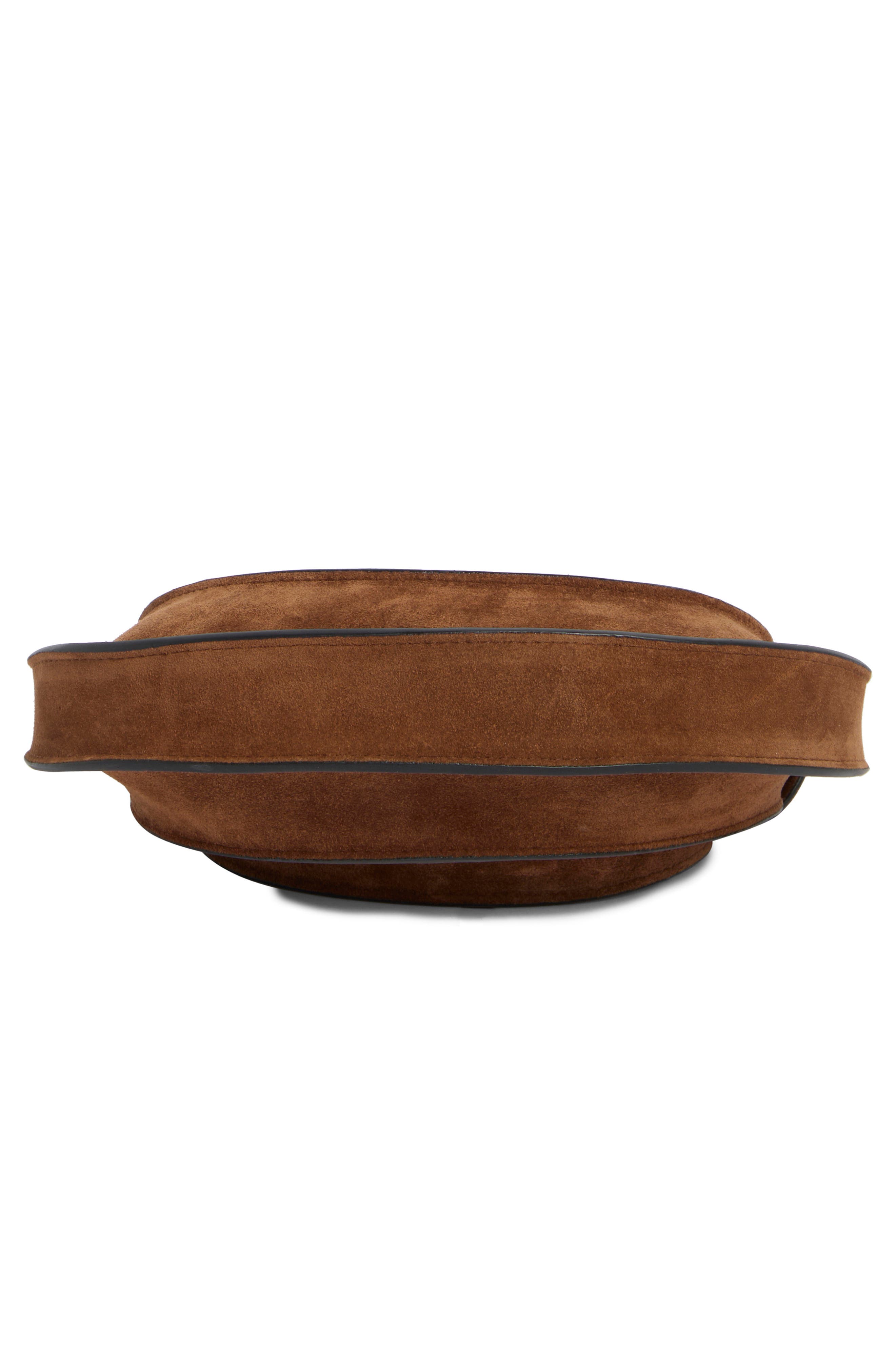 Small Banana Leather Hobo Bag, Alternate, color, NEW WALNUT