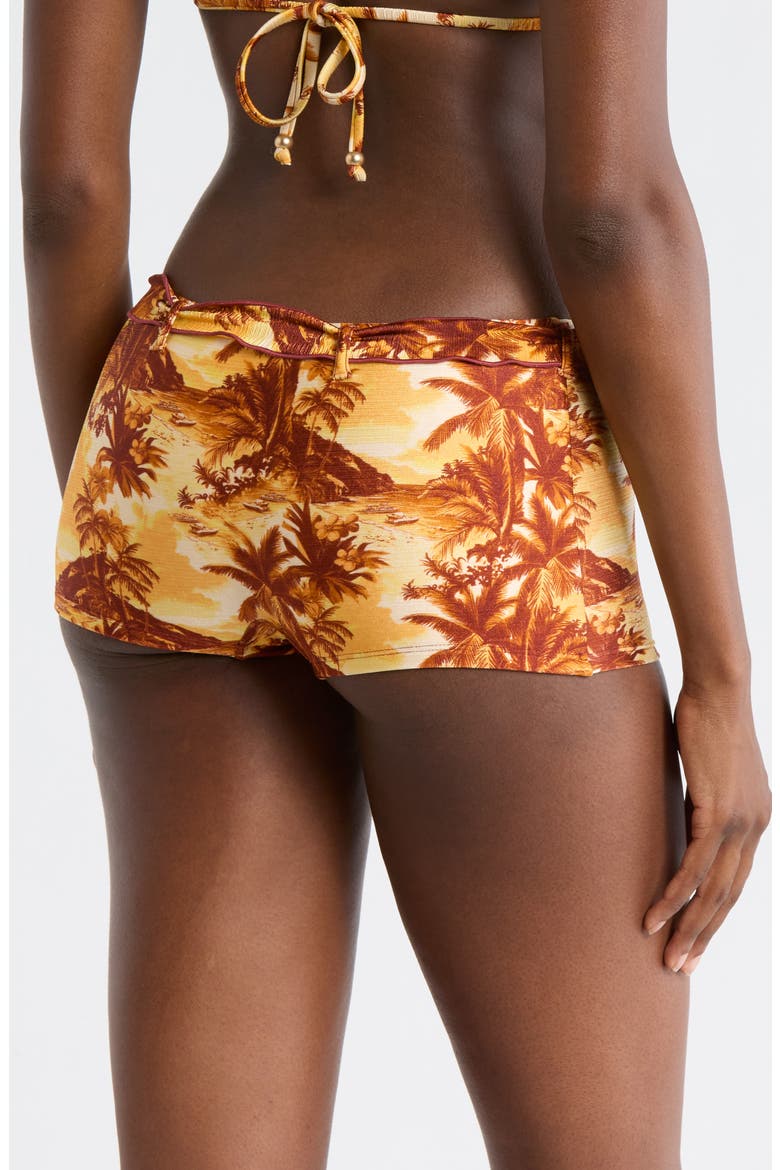 Lettuce Edge Tie Belt Swim Shorts, Alternate, color, VINTAGE VACAY
