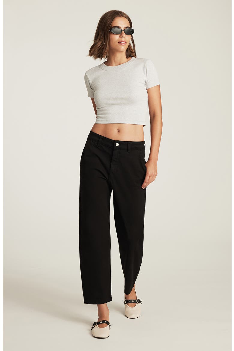 Lauren High Waist Casual Stretch Twill Pants, Alternate, color, BLACK CASUAL TWILL