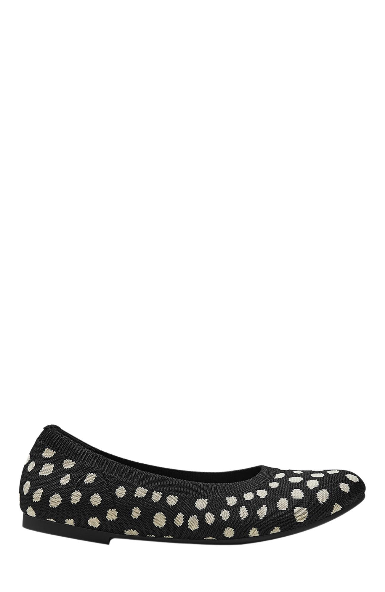 VIVAIA Round-Toe Flats, Alternate, color, Black Ivory Dots