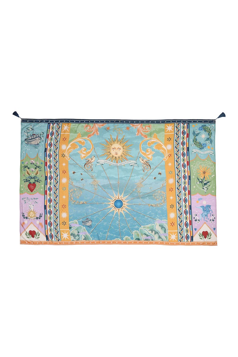Marine Solstice Tassel Cover-Up Pareo, Alternate, color, BLUE
