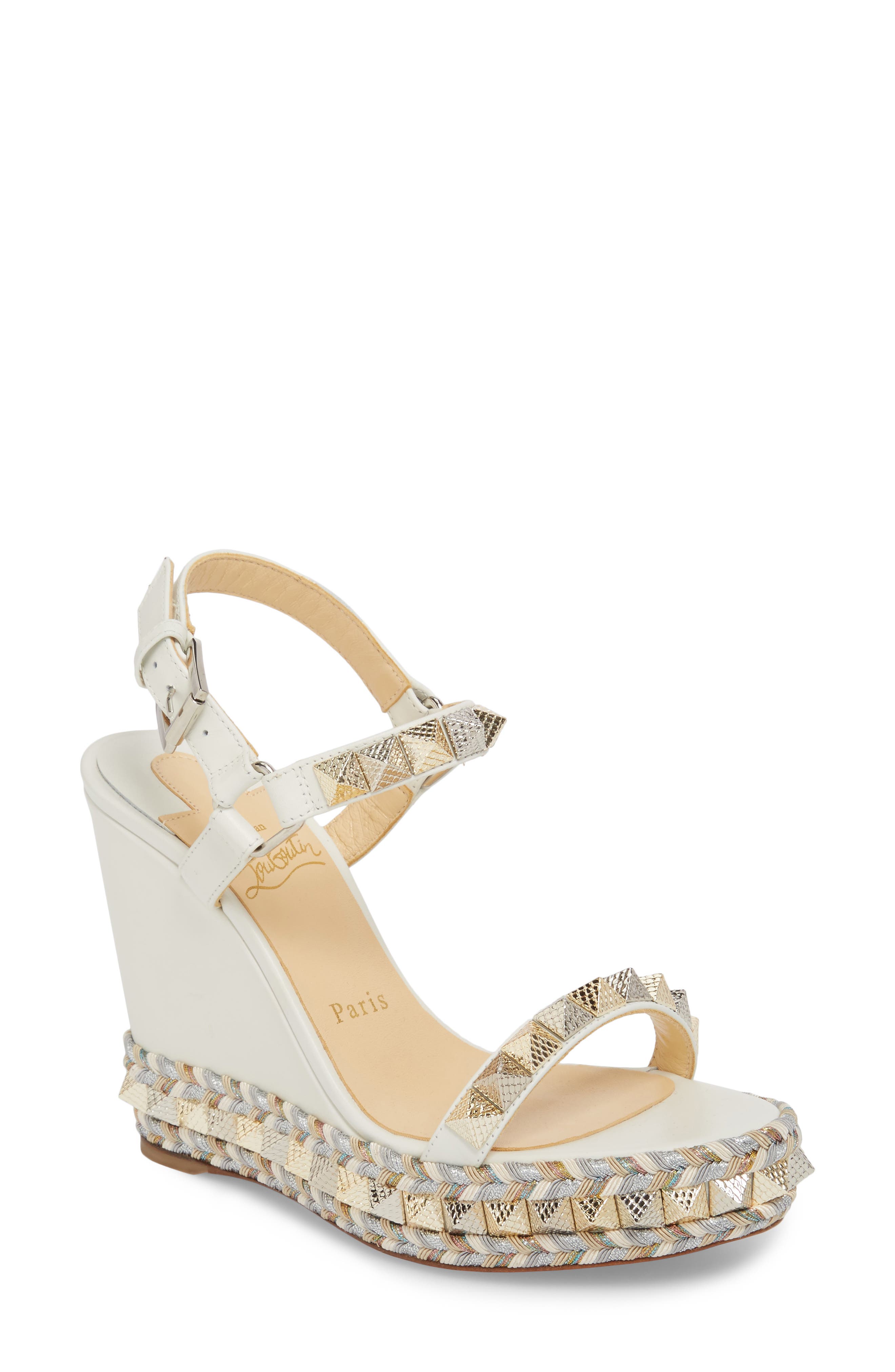 Christian Louboutin Pyraclou Wedge Sandal, Main, color, 