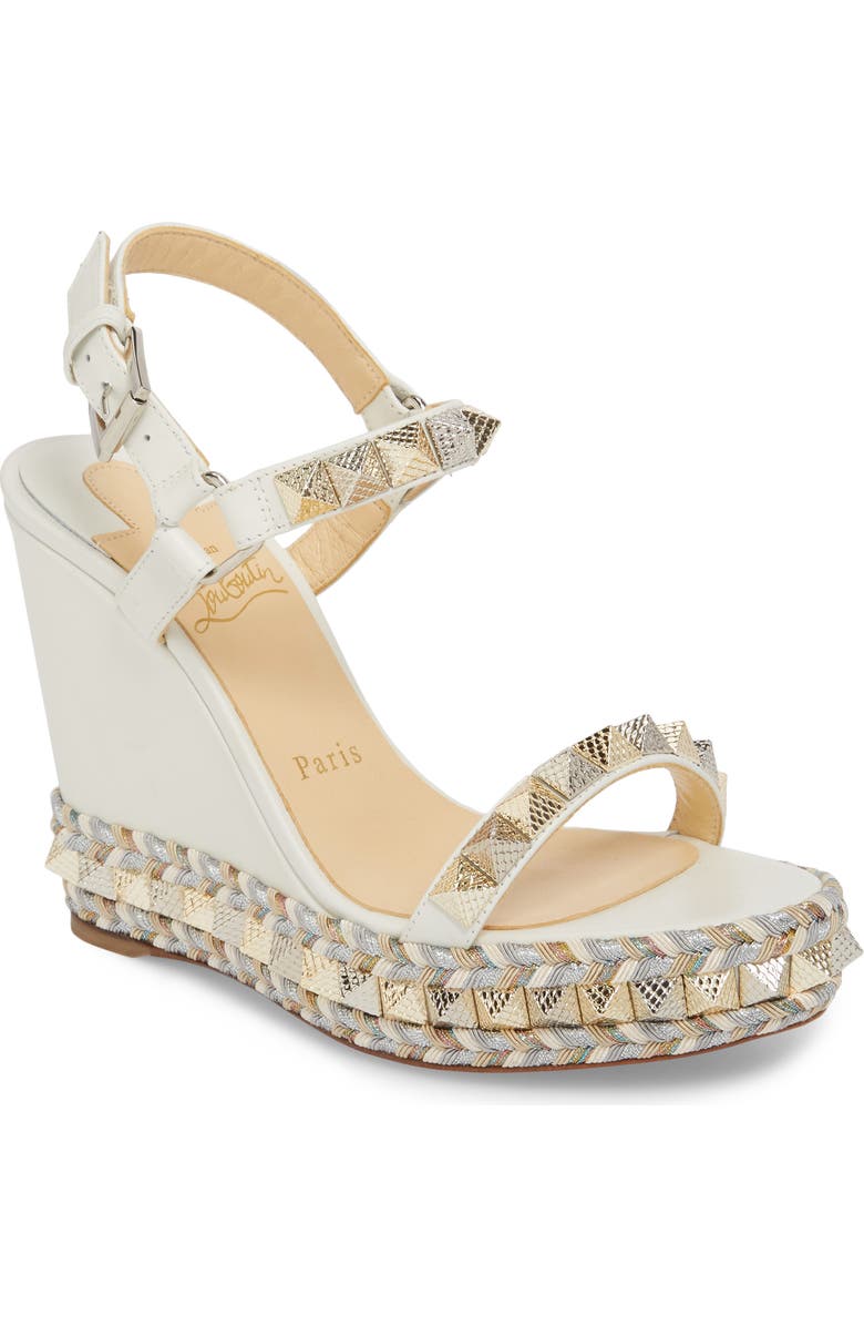 Christian Louboutin Pyraclou Wedge Sandal, Main, color,