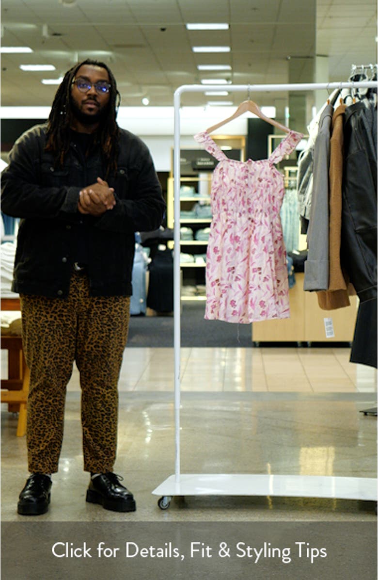 Scout Floral Shirred Minidress, sales video thumbnail