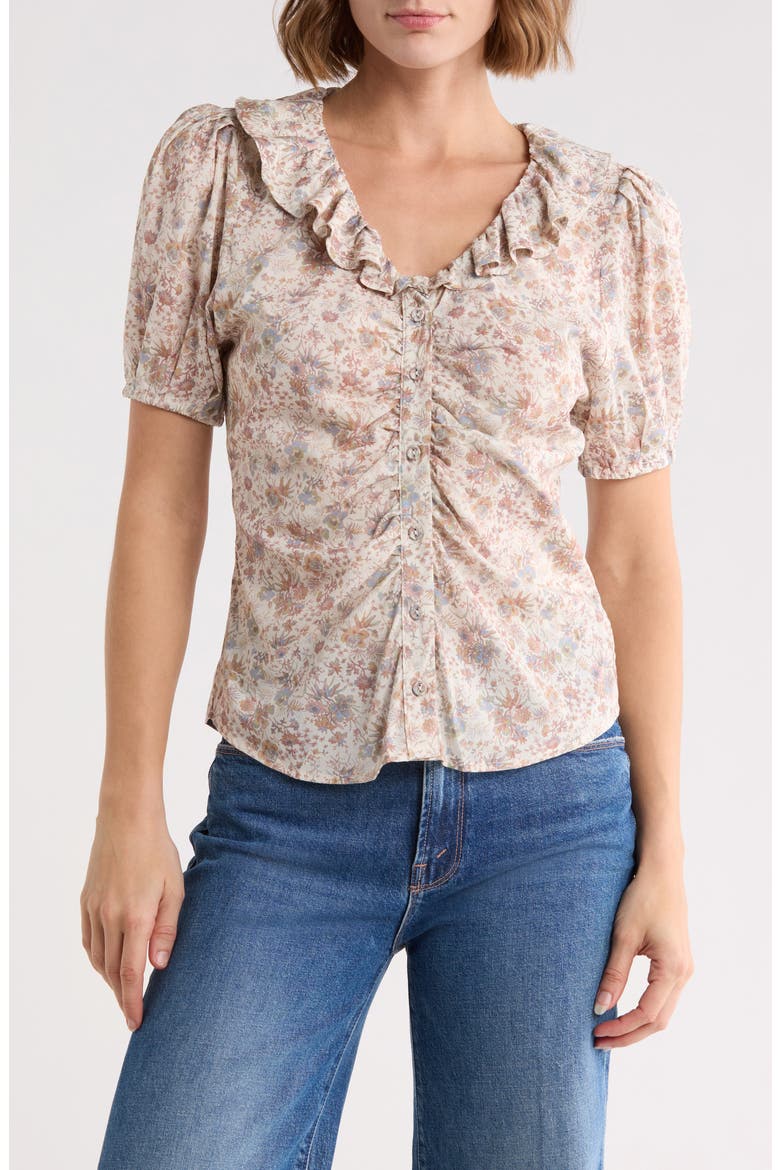 Floral Ruffle Shirt, Main, color, BLUSH MULTI FLORAL