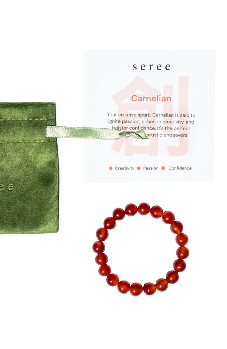 seree Manifest Collection Confidence Red Crystal Beaded Bracelet, Main, color, Red