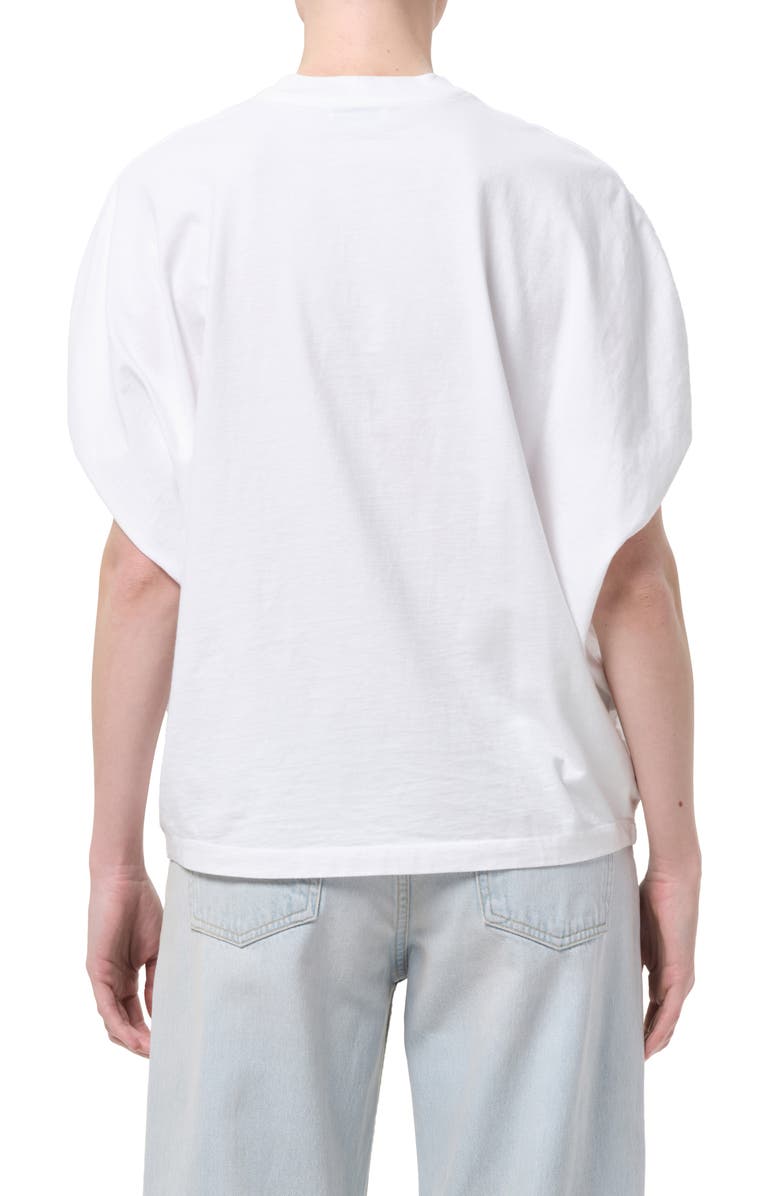 AGOLDE Souline Ruched Sleeve T-Shirt, Alternate, color, White