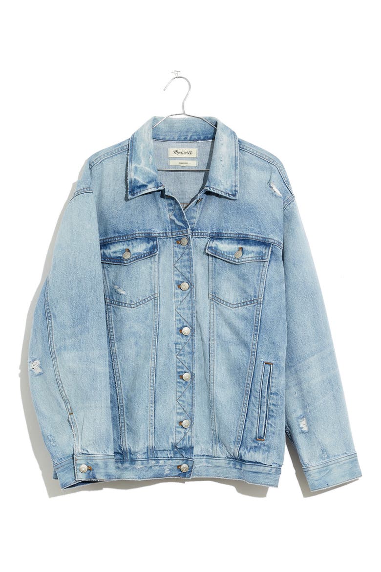 Oversize Denim Trucker Jacket, Alternate, color, JUNCTION WASH