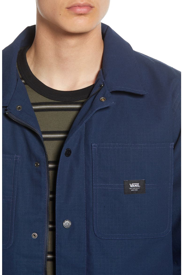 Drill Water Repellent Hooded Chore Coat, Alternate, color, GIBRALTAR SEA