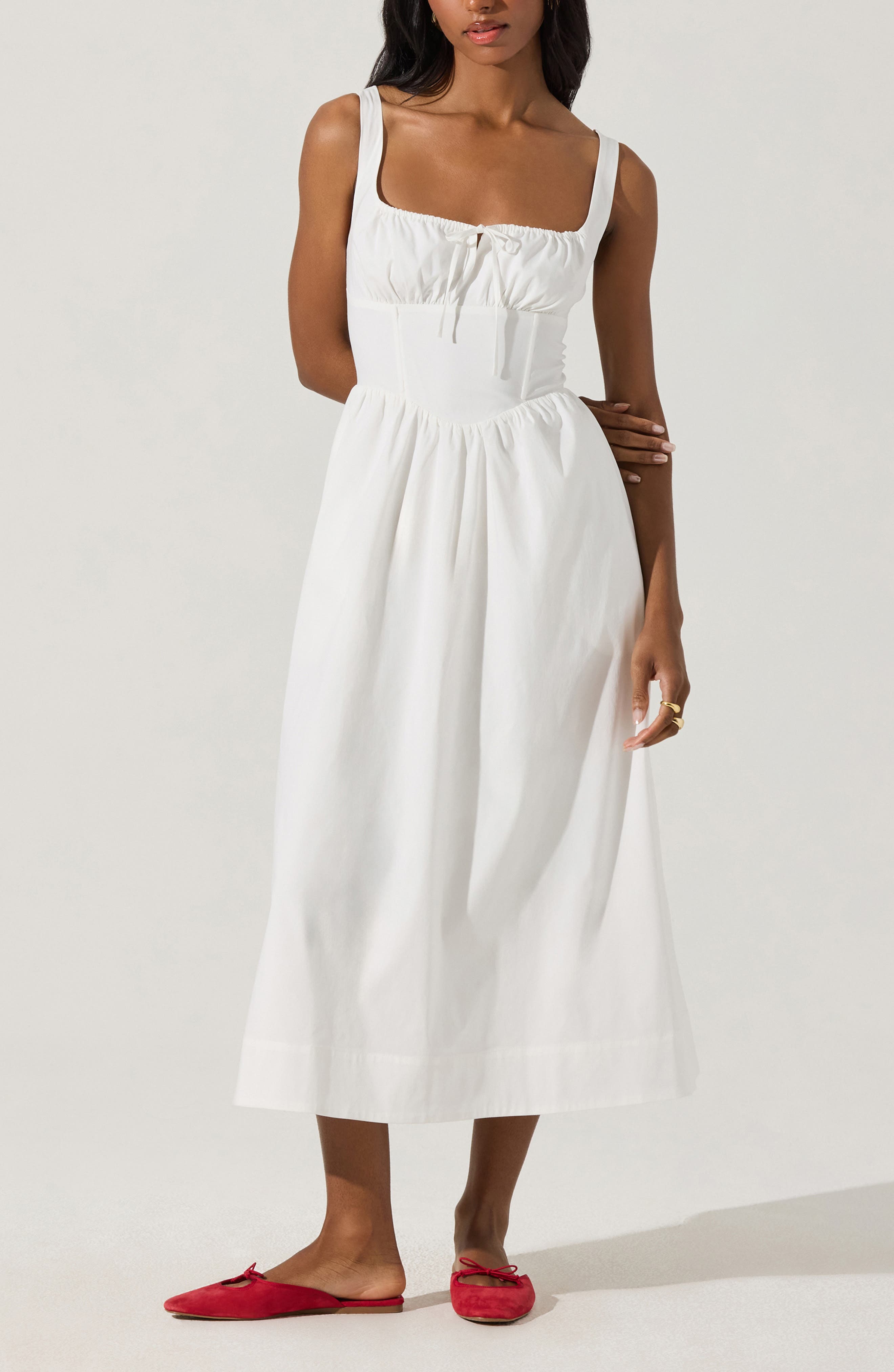 corset dress fit and flare Belle Lace Trim Corset Mini Dress