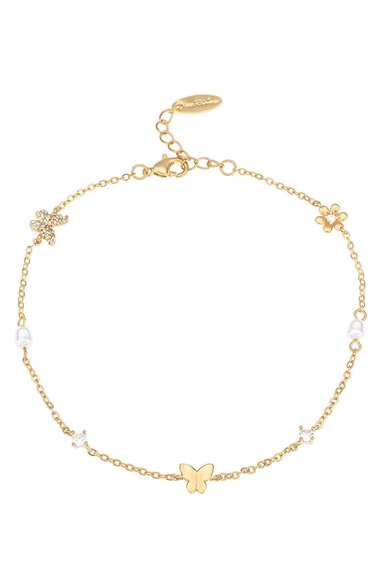 Ettika Butterfly Station Anklet, Main, color, 
