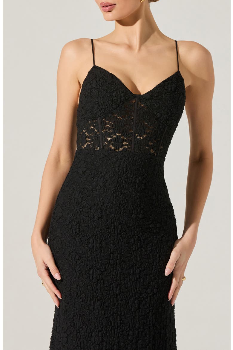 Floral Lace Knit Dress, Alternate, color, BLACK
