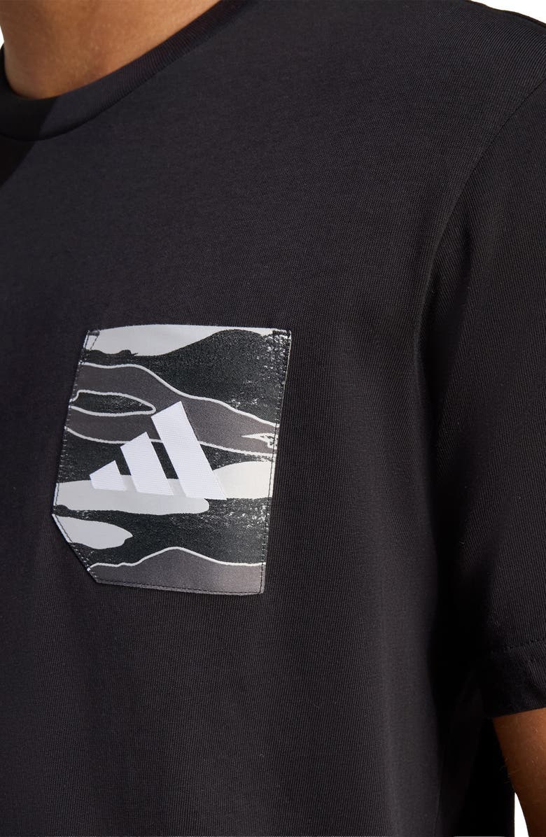 adidas Camo Badge of Sport Pocket Graphic T-Shirt, Alternate, color, Black