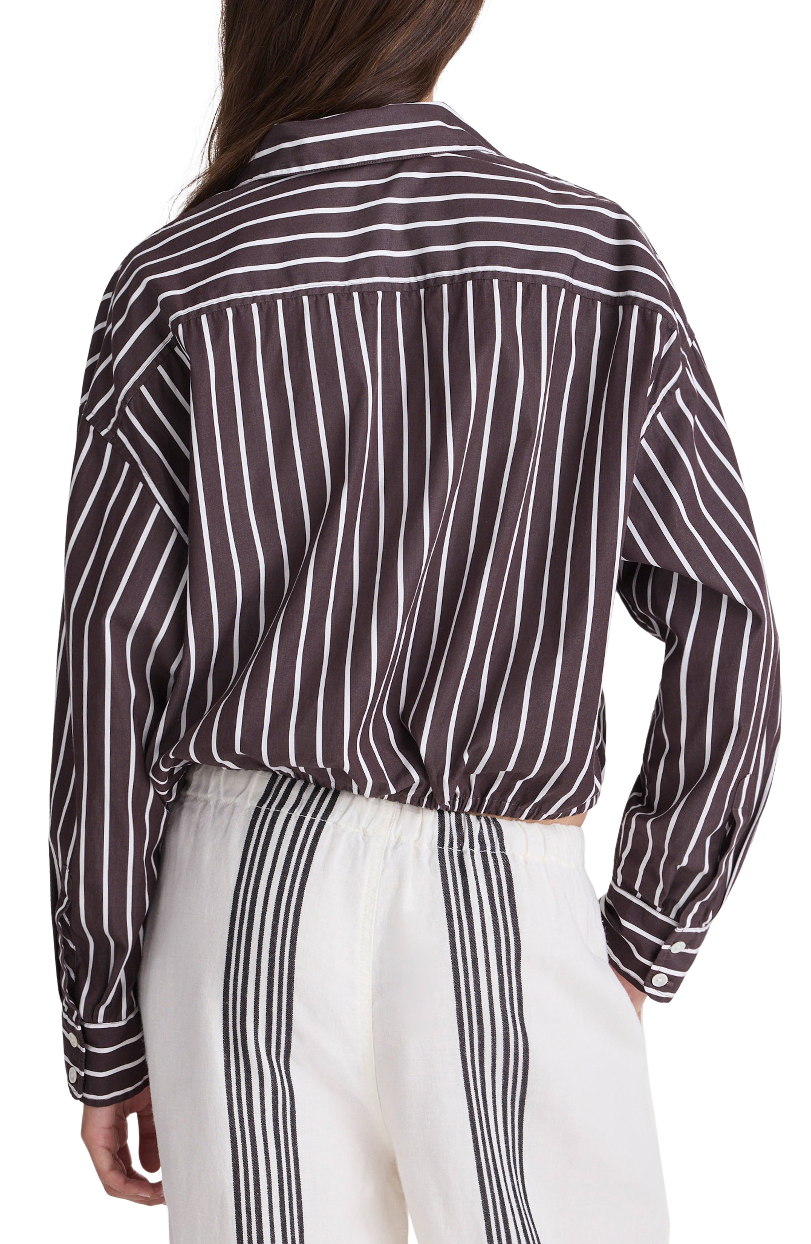 Drawstring Poplin Button-Up Shirt - image 2