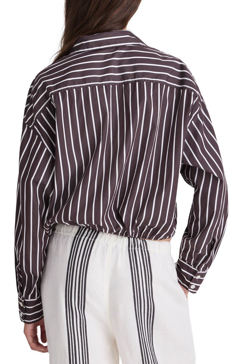 Madewell Drawstring Poplin Button-Up Shirt, Alternate, color, Chocolate Plum