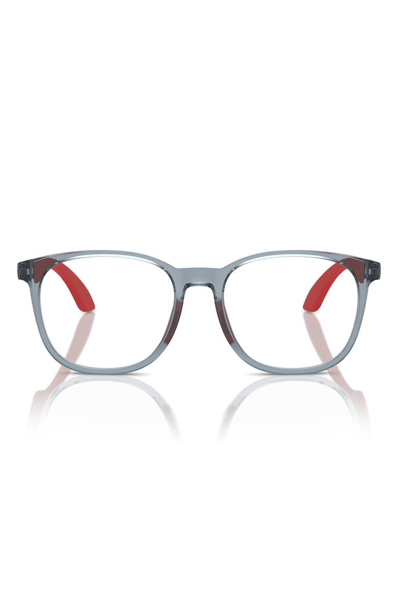 Emporio Armani 49mm Phantos Optical Glasses, Main, color, Shiny Blue / Demo Lens