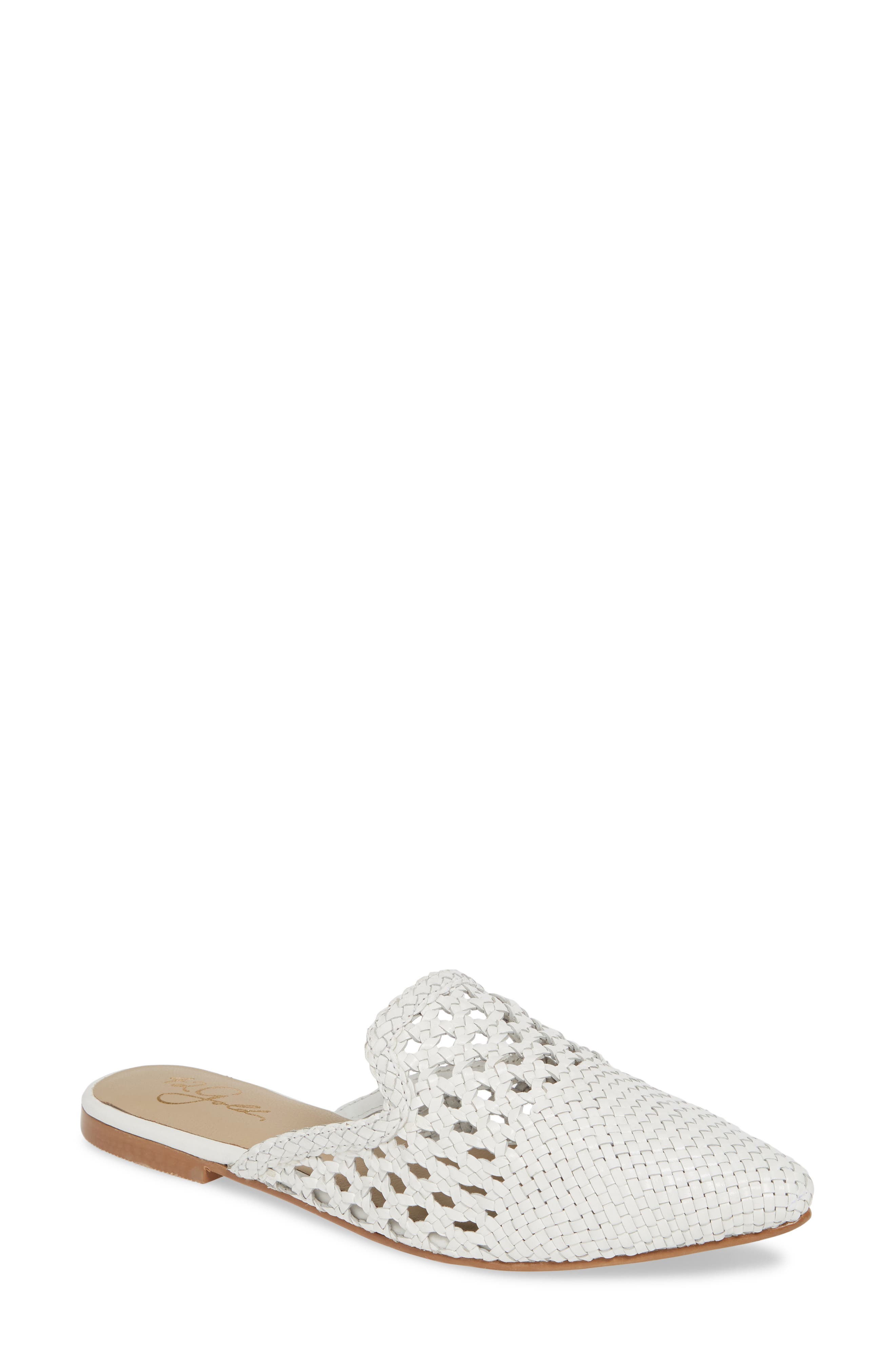 Corra Woven Loafer Mule, Main, color, WHITE LEATHER