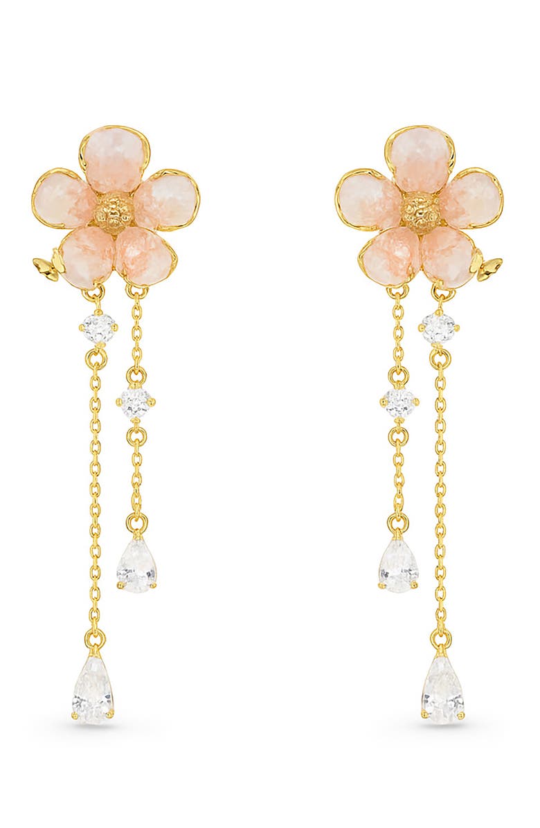 LA MENO Peach Blossom Drop Earrings, Main, color, Gold/Peach