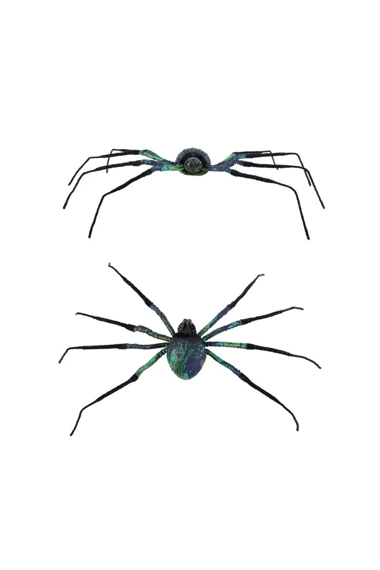 Artisan Foam Spider Figurine in Green and Black, Main, color, Green and Black