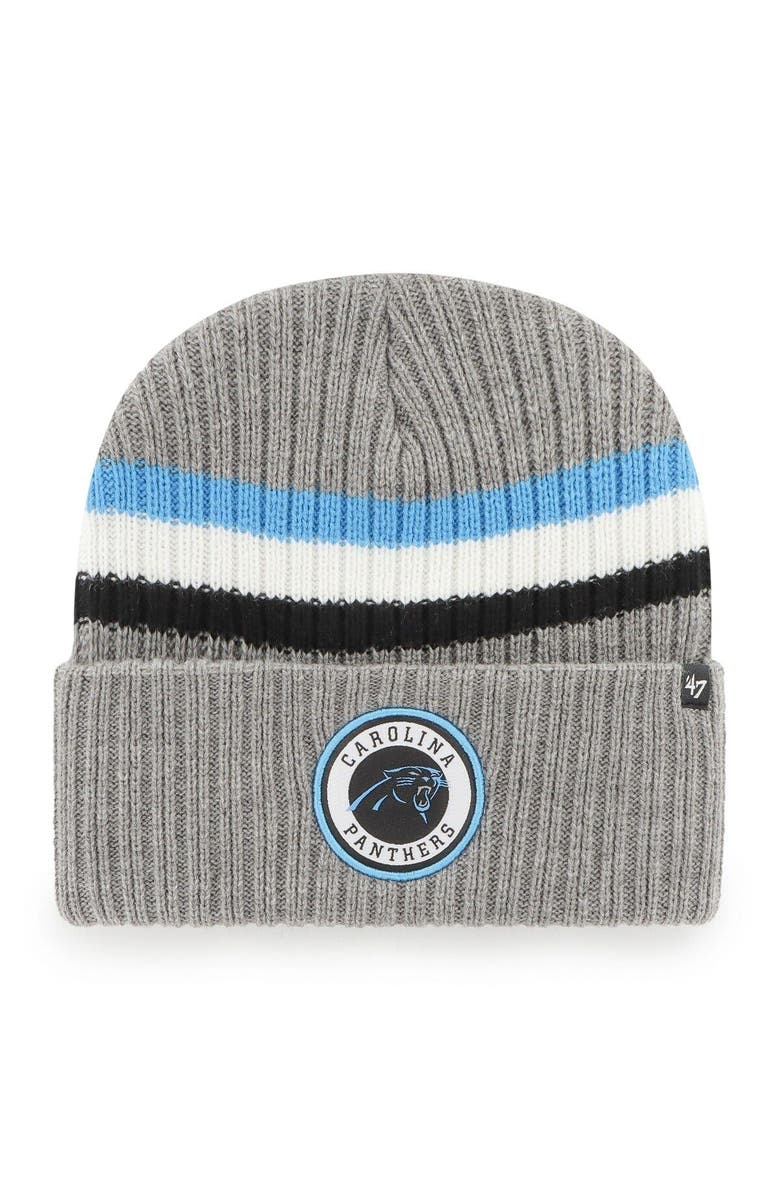'47 Men's '47  Gray Carolina Panthers Highline Cuffed Knit Hat, Main, color, 