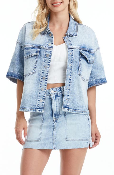 Short Sleeve Oversize Denim Jacket