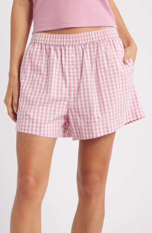 Open Edit Oversize Boyfriend Boxer Shorts In Pink