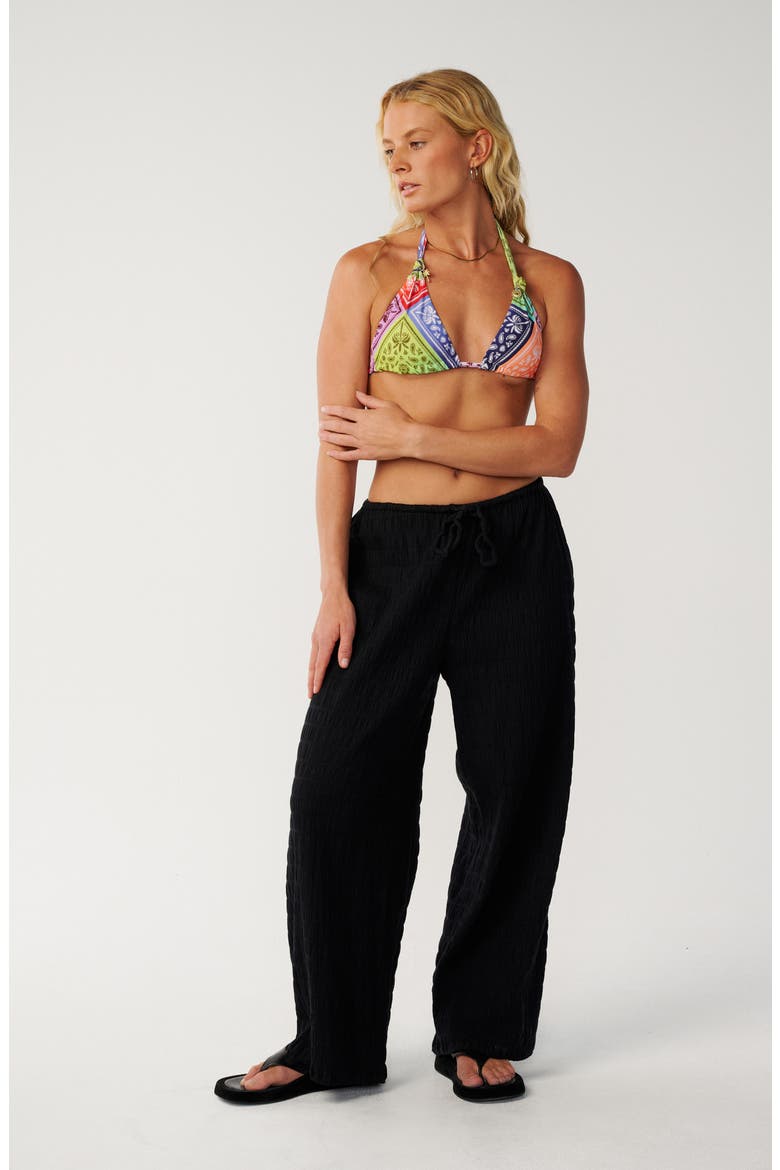 Islands Texture Cover-Up Pants, Alternate, color, BLACK