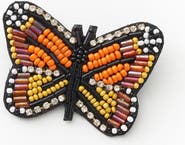 Matr Boomie Bala Mani Beaded Butterfly Brooch Pin