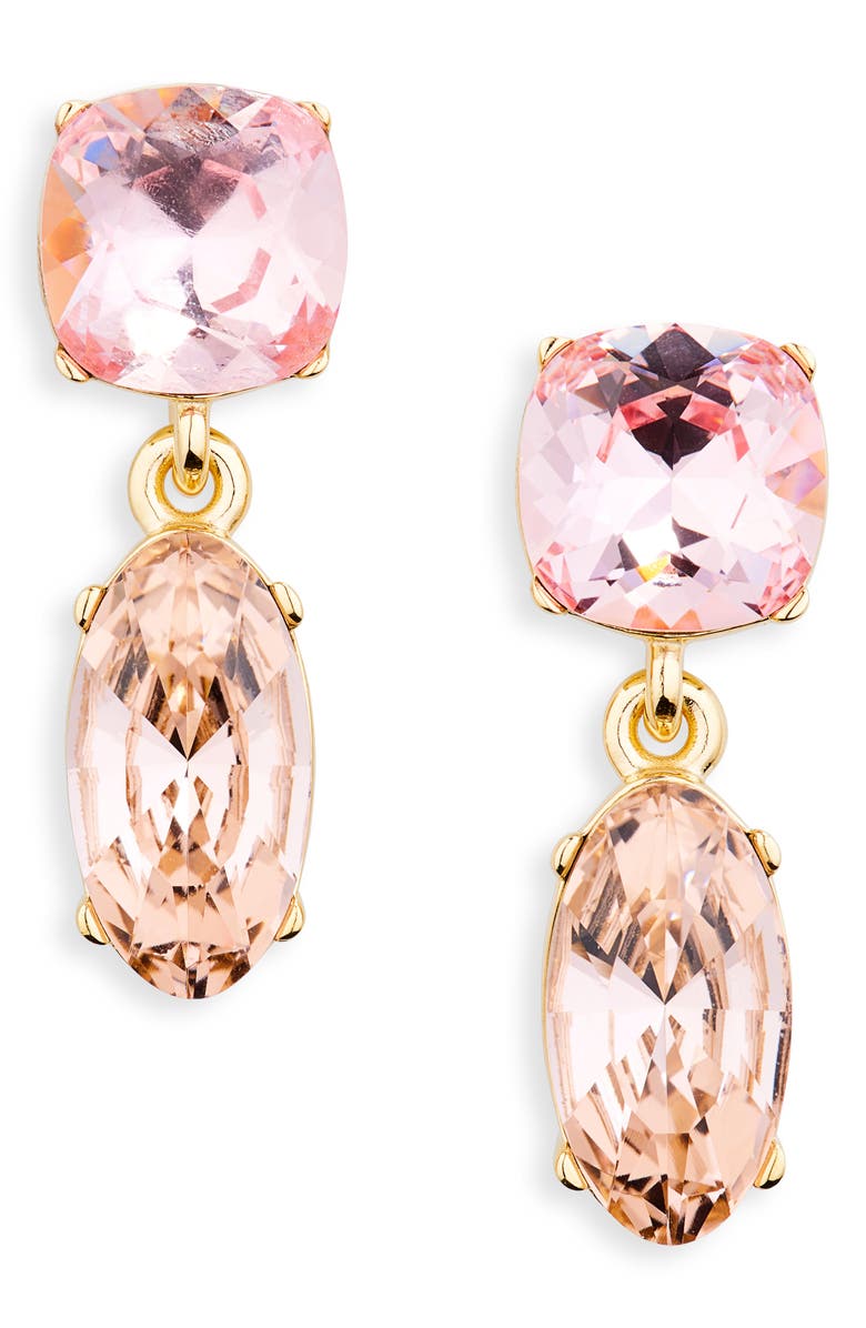 Oscar de la Renta Double Crystal Drop Earrings, Main, color,