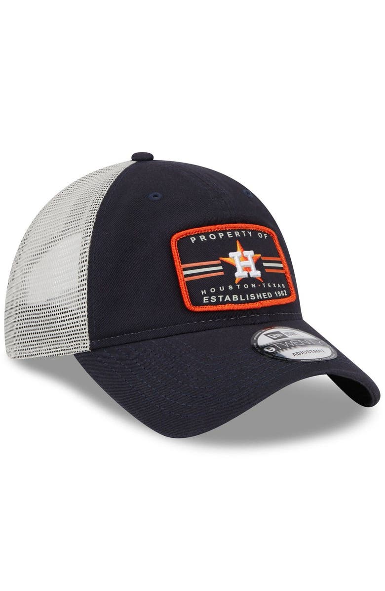 New Era Men's New Era Navy Houston Astros Property Trucker 9TWENTY Snapback Hat, Alternate, color,