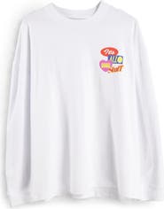 Topman Men's Good Stuff Oversize Long Sleeve Stretch Cotton Graphic Tee