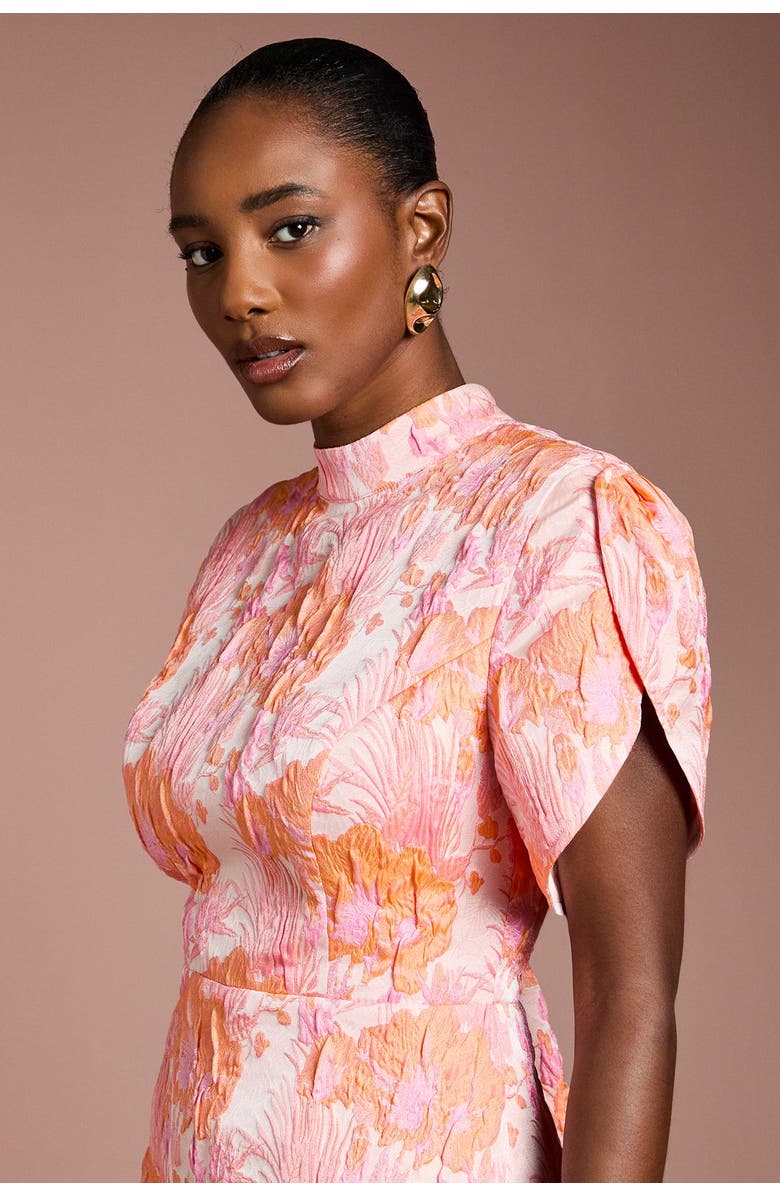 Coast Puff Sleeve Jacquard Mini Dress, Alternate, color, Pink