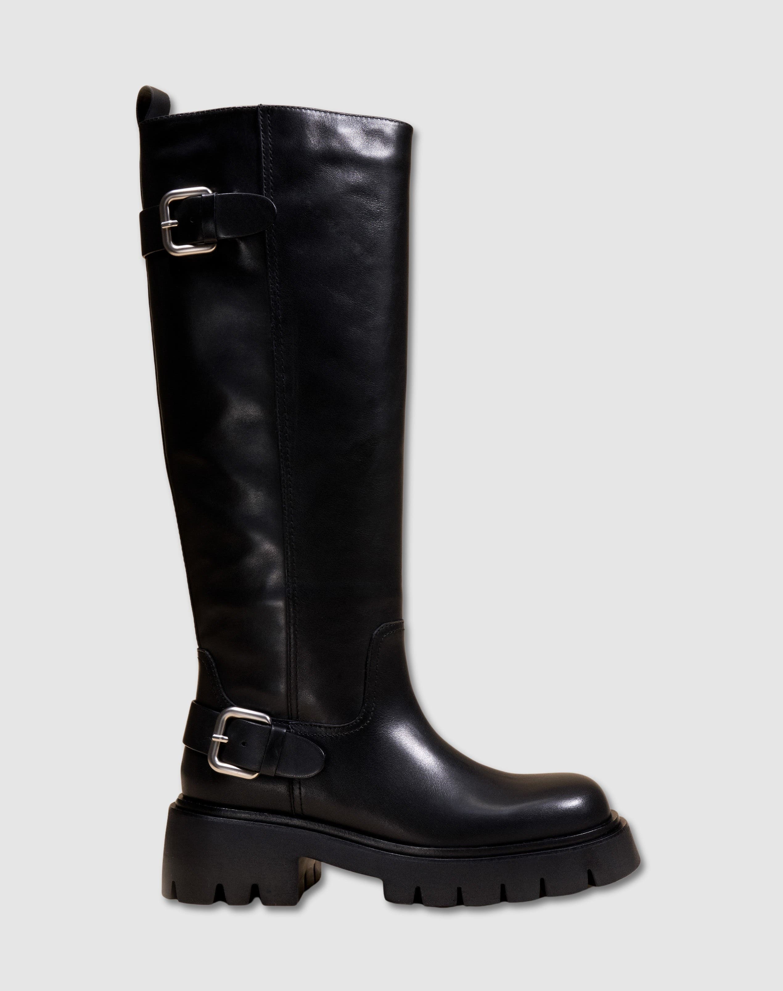 MI/MAI Herpen Chunky Treaded Sole Long Boot, Main, color, Black