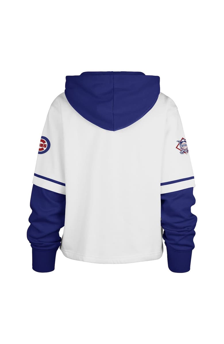 '47 Women's '47 White Chicago Cubs Trifecta Shortstop Cropped Pullover Hoodie, Alternate, color, White