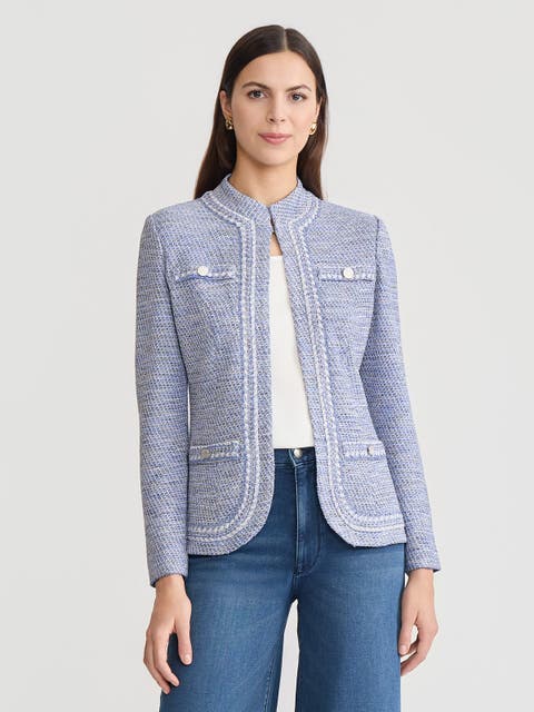 Melange Tweed Knit Jacket