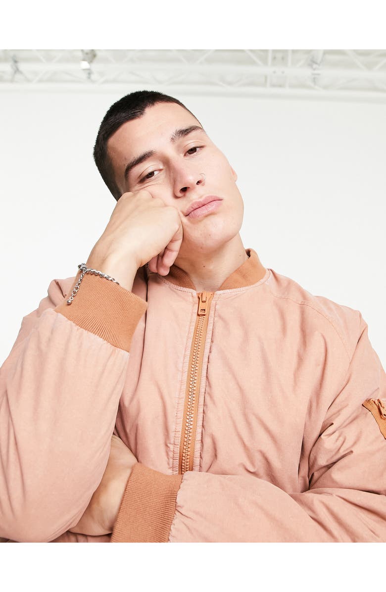 ASOS DESIGN Oversize Bomber Jacket, Alternate, color,