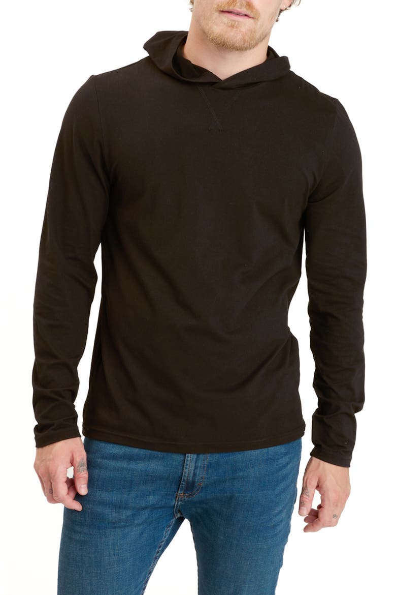 Malone T-Shirt Hoodie, Main, color, BLACK