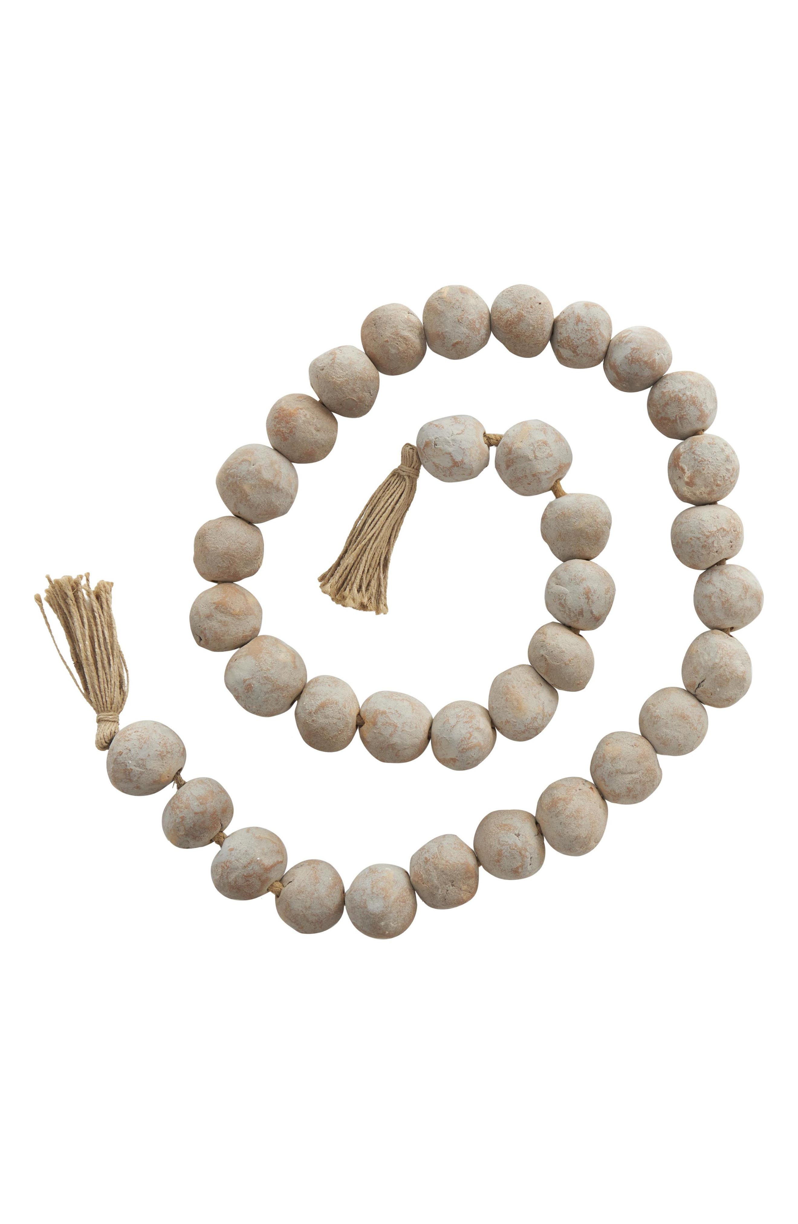 WILLOW ROW Bohemian Ceramic Beaded Tassel Garland