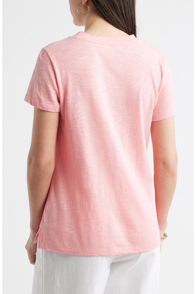 Cotton & Modal V-Neck T-Shirt, Alternate, color, PINK DIANTHUS